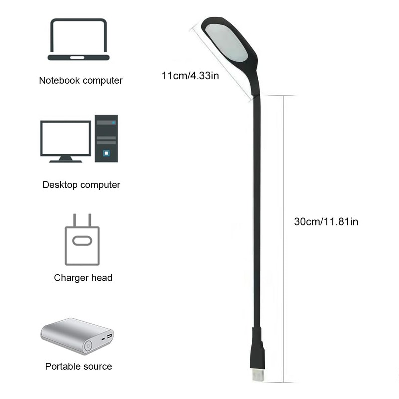 USB Connection Reading Lamp, USB Gooseneck, Dimmable Reading Light, Computer