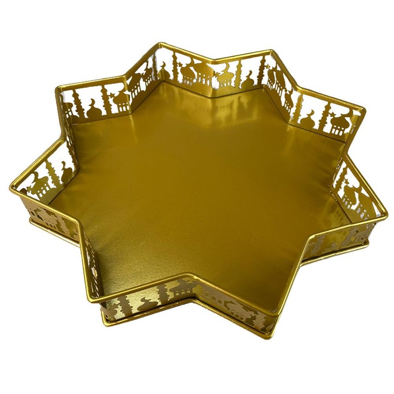 Ramadan Food Serving Tray Iron Food Plate Dessert Pastry Candy