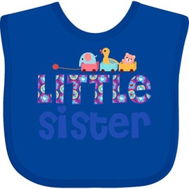 inktastic Toy Train Little Sister Gifts Baby Bib Royal Blue 260b5