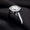 Raivari Moissanite Engagement Rings,3 CT Bezel Setting Cushion Lab Created
