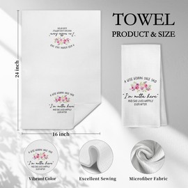 WARDOS Funny Retirement Gifts for Women Kitchen Towels, Gifts for Coworkers Friends Goodbye Farewell Leaving Job Divorce Hand Towels, A Strong Woman Once Said Dish Tea Towels Drying Cloth, 16x24 Inch