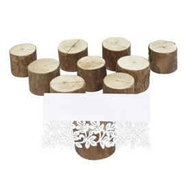 Wrapables® Rustic Wooden Place-Card Holders with Table Name Place Cards for Wedding, Parties, Holidays, Special Events Table Decor (Set of 10)