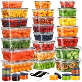 KITHELP 60-Piece Large Food Storage Containers Set - Leakproof, BPA-Free Plastic with Lids Airtight for Kitchen Storage and Organization Reusable with Labels Pen- Microwave Dishwasher Freezer Safe