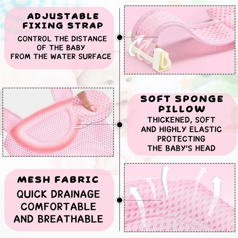 Baby Bath Net Baby Non-Slip Safety Belt Adjustable Quick Dry