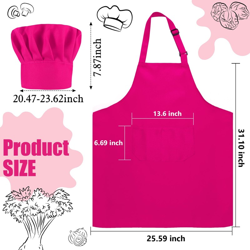 SATINIOR 2 Pcs Chef Costume for Women Men Chef Hat