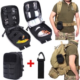 Military Tactical Molle Pouch Waist Pack Outdoor Hiking EDC Bag +Nylon Carabiner