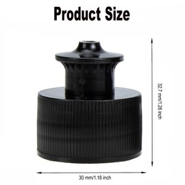 BEANPRECOY Sports Water Bottle Cap Replacement - Durable Plastic Push-Pull Lid for Refillable Water Bottles, Black - Compatible with Various Sports Bottle Accessories