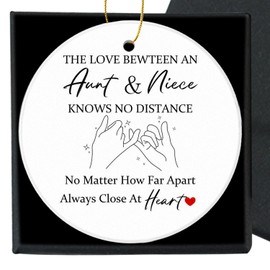 Aunt Appreciation Ornament,Birthday Gift,Christmas Ornament Ceramic Keepsake,The Love Between an Aunt and Niece