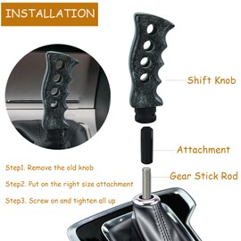 Temzzer Grip Handle Resin Car Gear Shift Handle Lever Knob Heavy Vehicle Lever Stick Shifter for Most Manual Automotive Vehicles (Grey)