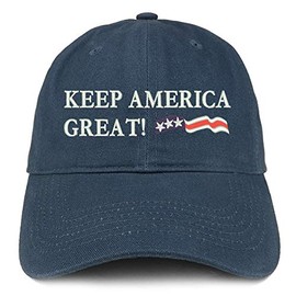 Trendy Apparel Shop Keep America Great Embroidered Cotton Dad Hat - Navy