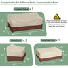 Gasadar Patio Furniture Cover 4 Piece Set, Beige & Brown