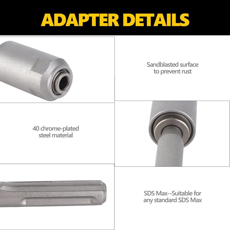 Fayelume SDS Max to SDS Plus Adapter for Rotary Hammer