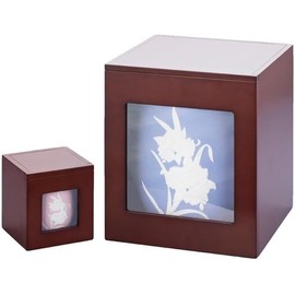 The Stone Cremation Urn Case, Can Be Displayed With Remains, Gentle Wood Grain Urn Case, 2 Different Sizes, Perfect for Cameo (2.3 Sizes)