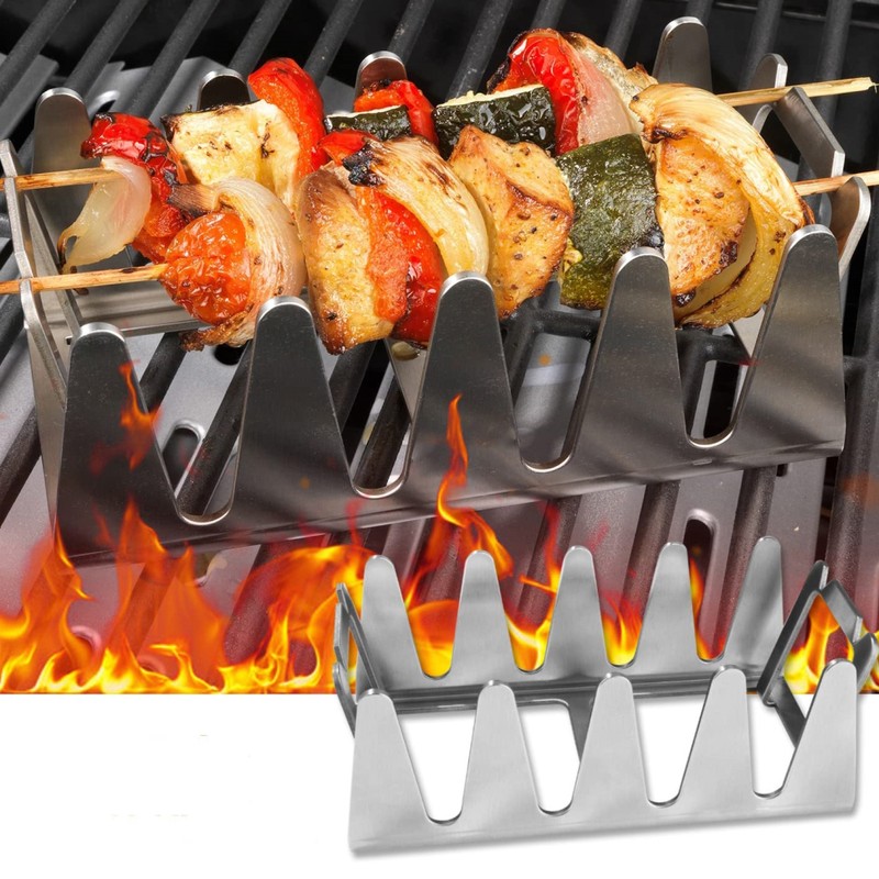 Kebab Rack Stainless Steel Shish Kebab Skewers Rack Universal Barbecue