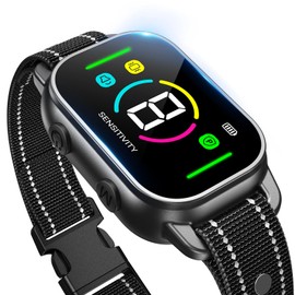 NHUJK Smart Bark Collar for Dogs, Rechargeable Anti-Bark Training Collar with Beep, Vibration & Harmless Static, 8 Sensitivity Levels, No Bark Collar for Small Medium Large Dogs (Black)