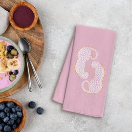 WFSM Trendy Preppy Pink Leopard Cheetah Kitchen Towels, Pink Dish Towels for Kitchen, Preppy Hand Towels for Bathroom, Preppy Bathroom Decor, Pink Kitchen Decor, Preppy Room Decor, 16x24 Inches