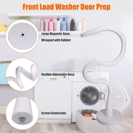 Zerodis Front Load Washer Door Prop, Magnetic Washing Machine Door Holder Universal Flexible Washer Door Prop Fits for Most Washing Machines(White)