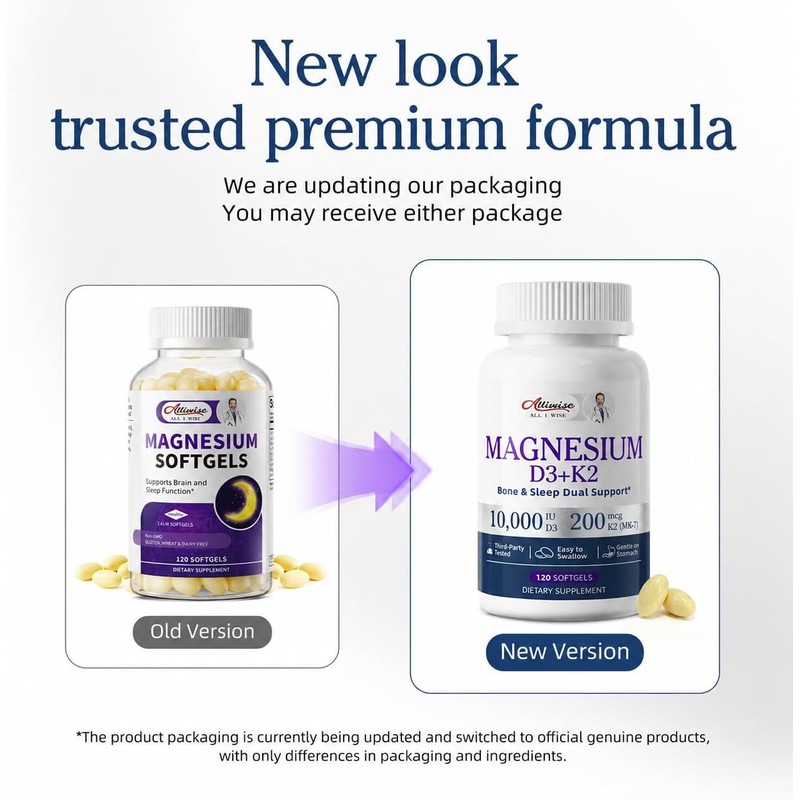 Magnesium Glycinate 400mg Softgels, Small Easy to Swallow High Absorption