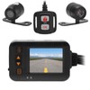 Motorcycle 2 Inch Driving Recorder 1080P + 720P HD Lens