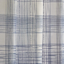 SKL Home Brushed Plaid Shower Curtain, Blue.