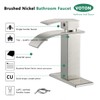 VOTON Waterfall Spout Single Handle Bathroom Faucet Brushed Nickel Commercial