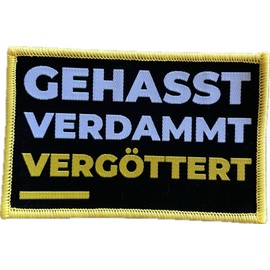 Heidenklamotten - Gehse Verdammt Veridettert Sew-On / Iron-On Patch Suitable for Böhse Onkelz Music Fan Clothing (Yellow)