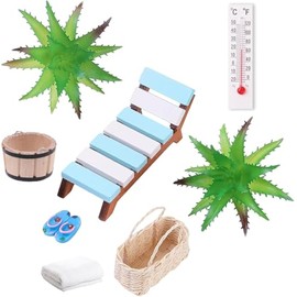 YANINEE Miniature Decorative Sauna Accessory Set Wellness Voucher Packaging Gift Decoration Pack of 11
