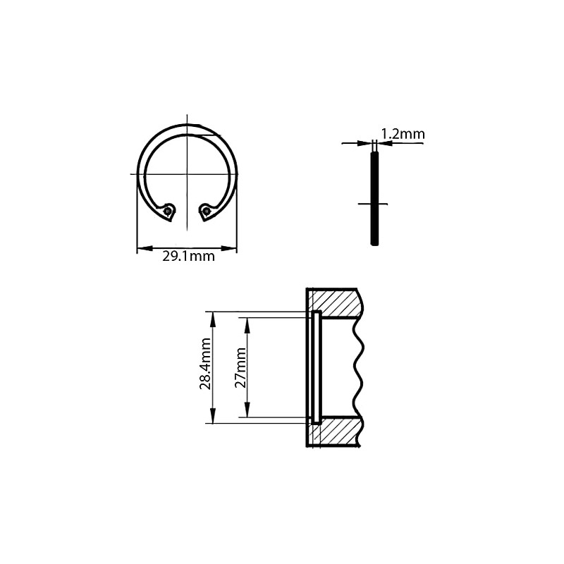 27mm Internal Circlips for Bores Retaining Rings Snap CirClip Phosphated