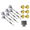 Darts Kit 12 Dart Tail Flights Shafts Black Nickel Copper