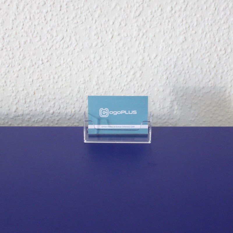 ogoPLUS Business Card Stand Landscape Format Transparent / Business Card