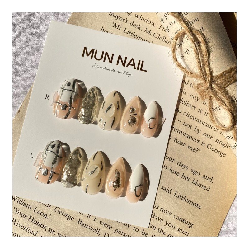 Unique Silver Nail Tips - Mediaval / 유니크 실버 네일팁