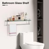 Glass Shelves for Bathroom with Towel Bar,20-Inch Chrome Polished Glass