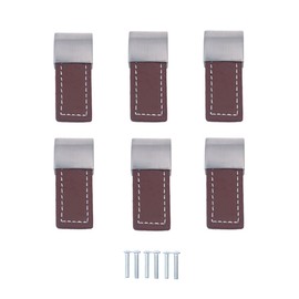 Alnicov 6pcs Furniture Hardware Single Hole Pulls Cabinet Drawer Handle Door Cupboard Handles Wardrobe Knobs Kitchen Metal Leather Handle Pull