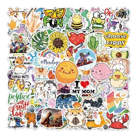 Animales Holográficos Colores Brillo Cute 50 Calcomanías Stickers Pvc Vs Agua Variados Sin Repetir Impermeables Removible Diseños Únicos Para Electrónicos, Laptops, Termos, Celulares