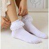 SRYL Lace Ruffle Socks for Women - Lace Frilly Ankle