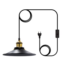 Crzpchas Vintage Lampshade Pendant Lamp Outdoor Pendant Lamp with Plug 600 cm Pendant Light Plug E26/E27 Lamp Socket with Switch Ceiling Light Camping Truck Lamp with Plug