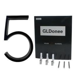 5 Inch Floating House Numbers for Outside Stainless Steel Floating House Number Metal Modern Address Numbers for House Zinc Alloy Anti-Rust Home Address Numbers for Door Mailbox High Gloss Black (5)