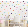 Hearts Wall Stickers 88 Set 11 Sheets Removable Girls Rainbow