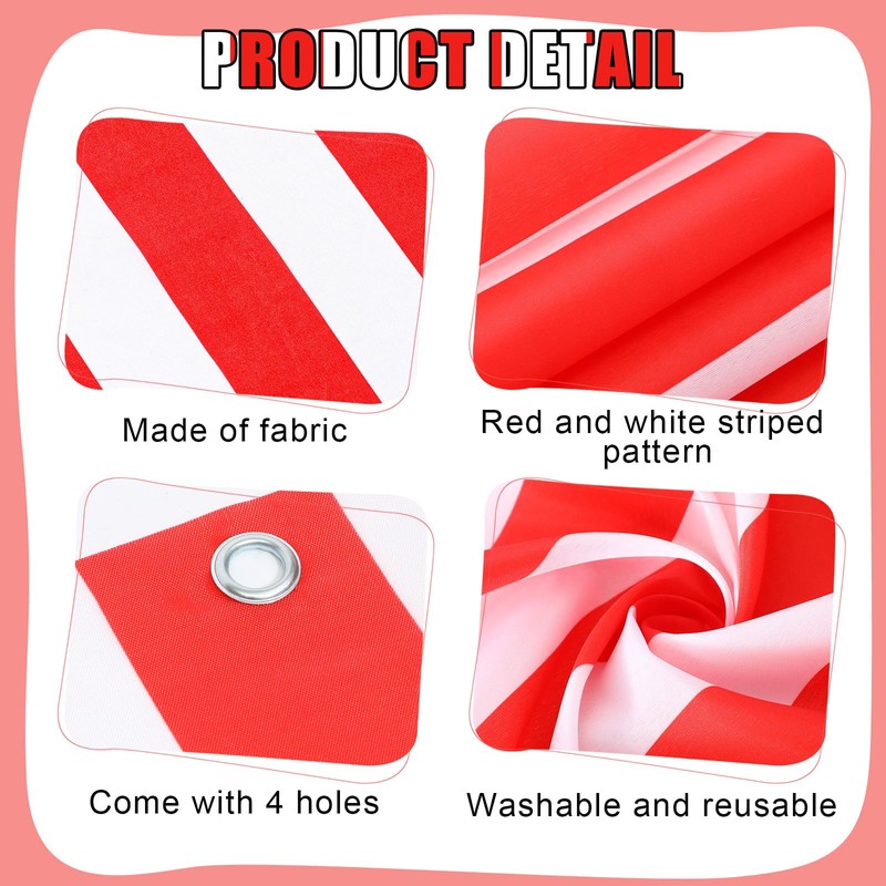 Preboun 4 Pcs 27.6''x 59'' Circus Awning Decor Decorations Striped