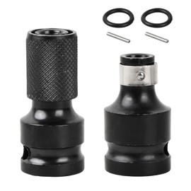 Bit Drill Adapter, Bit Holder Socket Adapters Drill Chuck Set, Impact Wrench Accessory Set, 1/2 Square Drive to 1/4 Hex Shank for Ratchets, Screwdrivers, Drills (C)