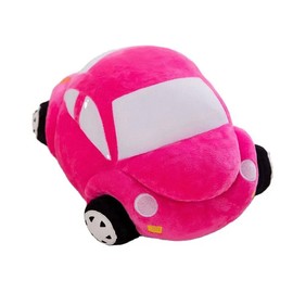 Xshelley Round Beetle plush stuffed toy car, car model decorative pillow, cushion, cute cartoon car model stuffed plush toys for children boys gift 30cm long (Pink)