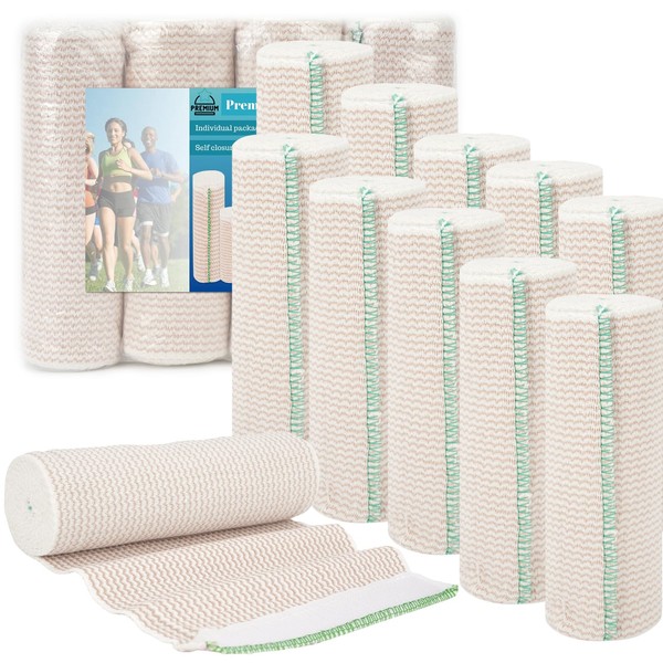 Premium Elastic Bandage Wrap 6 inch Reusable Versatile Compression Wraps