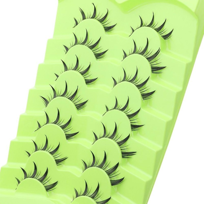 7 Pairs Cartoon Eyelashes and Clear Bands, Japanese Anime Cosplay