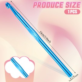 7mm Aluminum Crochet Hook Bulk Crochet Needles Knitting Needles for DIY Yarn Craft Smooth Crochet Needles for Knitting Craft Yarn Contribute to Beginners (Blue)