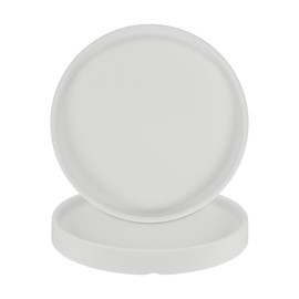 M METERXITY 2-Pack Ceramic Plant Saucer, 6.3 Inch Plant Water Catcher Tray, Plant Pot Saucers for Indoor/Outdoor Plants/Flower Drainage Drip Water Tray [Round Beige]