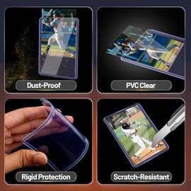 LOVFEN 1000 Top Loads for Trading Cards – Hard Plastic Holders & Penny Sleeves, 3" x 4" Acid-Free Protectors for Sports and Collectible Cards – Durable, Clear Storage & Display Sleeves