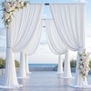 50ft x 14ft White Backdrop Curtains for Parties, Silky Photography