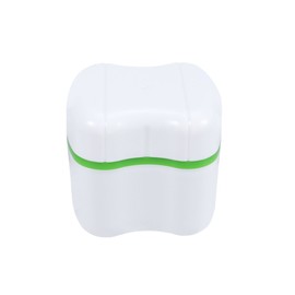 ROSENICE Denture Bath Box False Teeth Storage Container Case with Rinsing Basket (Green)