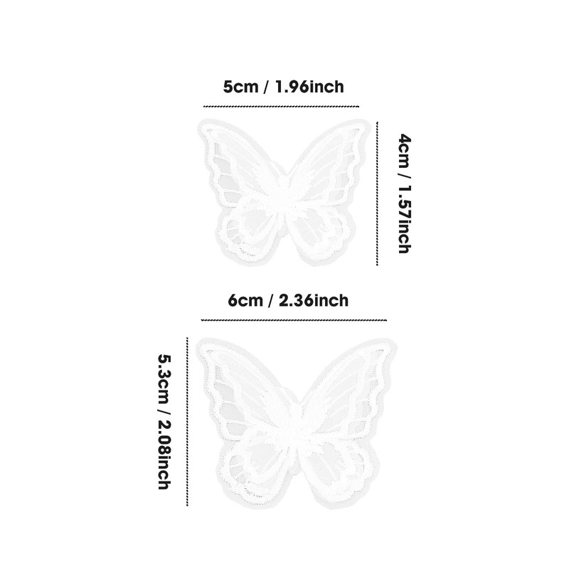 ECSiNG 20 Pieces Butterfly Appliques with Lace Double Layers Butterfly