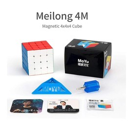 XMDCuber Moyu MeiLong 4M Speed Cube Stickerless Magnetic 4x4, Meilong M 4x4x4 Magnetic Magic Cube 59 mm